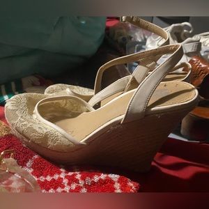 Victoria Secret Laci Nude Espadrilles Wedge Heel Pumps Shoes 8